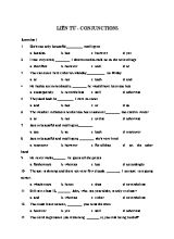 Bài tập Tiếng Anh Lớp 11 Liên từ - Conjunctions
